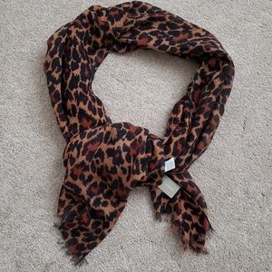 J. Crew Lightweight Leopard Print Wool Scarf